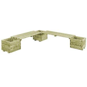 vidaXL Jardinera De Madera - Banco De Jard&iacute;n Con Jardineras De Madera De Pino Impregnada