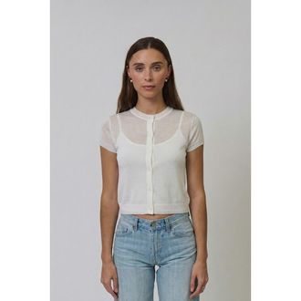 Central Park West Serena Sheer Cardi With Cami in White at Nordstrom, Size X-Large