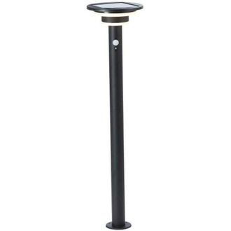 Brilliant Palo esterno Brilliant garvina - led e solare - Rilevatore di movimento - Acciaio inox e plastica - 4 w - Nero