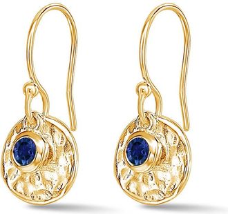 Dower & Hall Hammered Disc & Blue Sapphire Array Earrings
