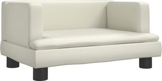 vidaXL Sof&aacute; Para Ni&ntilde;os De Cuero Sint&eacute;tico Crema 60x40x30 Cm Vidaxl
