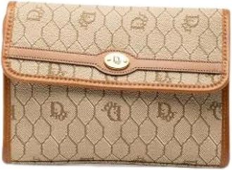 Dior Pre-owned Wallets, female, Beige, Size: ONE SIZE Pre-owned Canvas Clutch
