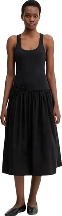 Stine Goya Kleedjes, Dames, Zwart, M, Katoen, Midi Jurk