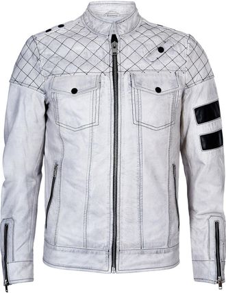 Infinity Leather Mens Vintage Quilted Leather Racing Jacket-Cardiff