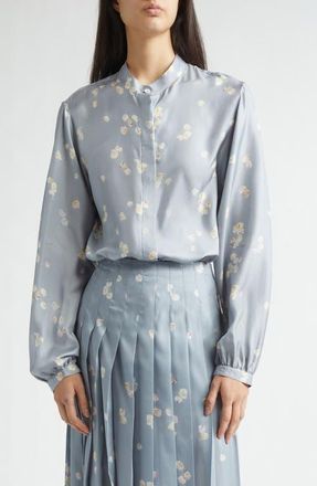 Altuzarra Magee Silk Shirt in 416067 Storm Allover Petals at Nordstrom, Size 4 Us