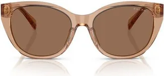 Ralph Lauren RA5324U 56mm Cat Eye Sunglasses in Transparent Brown/brown at Nordstrom