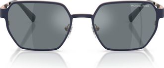 Michael Kors Madagascar 55mm Irregular Sunglasses in Navy Matte /Grey Mono at Nordstrom
