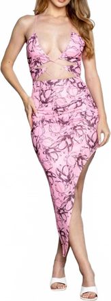 Here Comes The Sun Front Tie Bodycon Dress In Pink