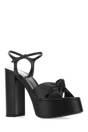 Saint Laurent Womens Black Leather Bianca 85 Sandals - Size EU 41