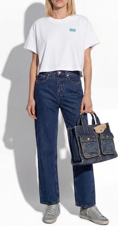 American Vintage T-shirt With Printed Logo, Womens, White