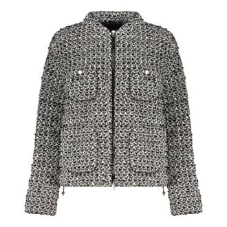 Herno Tweed Jackets, female, Black, Size: 2XL Boucl&eacute; Knit Down Jacket