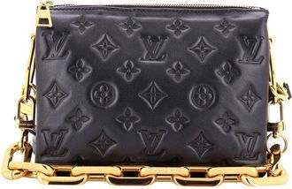 Louis Vuitton Black Monogram Embossed Lambskin Coussin Bb (Authentic Pre- Loved)