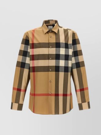 Burberry checked pattern shirt with button-down collar