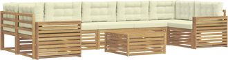 vidaXL Conjunto De Sof&aacute;s De Exterior 8 Uds. Blanco Y Crema Vidaxl