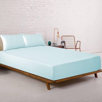 Lewis's Easy Care Plain Dyed Sheet Range - Duck Egg - Housewife Pillowcase Pair | TJ Hughes