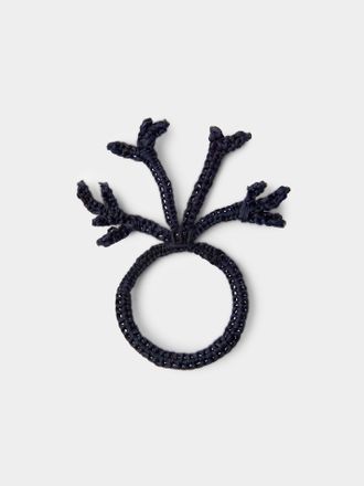 Coro Cora Coral Handwoven Iraca Palm Napkin Rings (Set of 4)