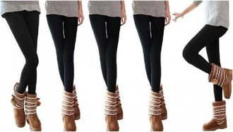 Trade Shop Trade Shop - Leggings Negros Mujer Efecto T&eacute;rmico Interior Felped Stretch Un Tama&ntilde;o