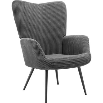 TecTake Sill&oacute;n tapizado 72 x 76 x 100,5 cm corderoy ancho antracita/negro