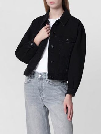 Anine Bing collared jacket adjustable waistband chest pockets long sleeves