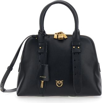 Pinko Zwarte handtas met Love Birds-logo - Dames - Handtassen - Zwart - ONE Size - Tassen