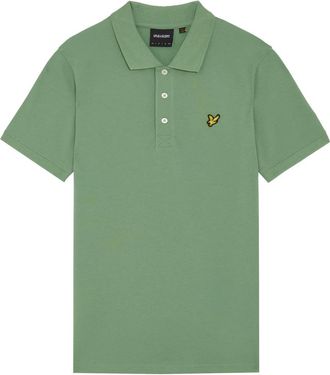 Lyle & Scott Tops, Heren, Groen, L, Katoen, Effen Piqué Polo