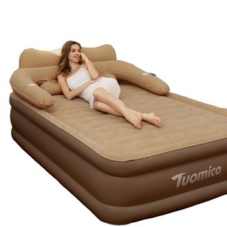OEM Colch&oacute;n Inflable, Dise&ntilde;o Port&aacute;til, Apto Para Exteriores, Marr&oacute;n, 152 Cm 203 Cm 22 Cm-a
