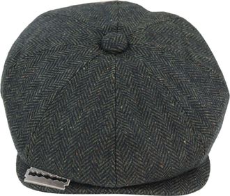 Infinity Leather Mens Peaky Blinders Tweed Hat With Razor Blade