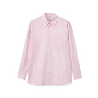Dunst Casual Shirts, male, Pink, Size: XS Oversized Striped Shirt