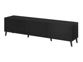 Mirjan24 Mueble Tv Charlotte 142, Negro, N&uacute;mero De Puertas: 1, N&uacute;mero De Cajones: 0, 186x48x40cm