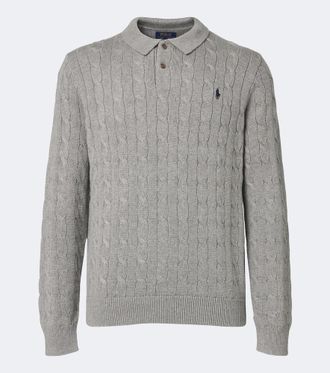 Polo Ralph Lauren Cable-knit cotton polo sweater