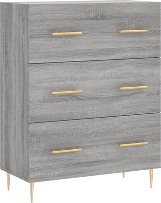 vidaXL Sideboard Grey Sonoma 69.5x34x90 cm Engineered Wood Vidaxl