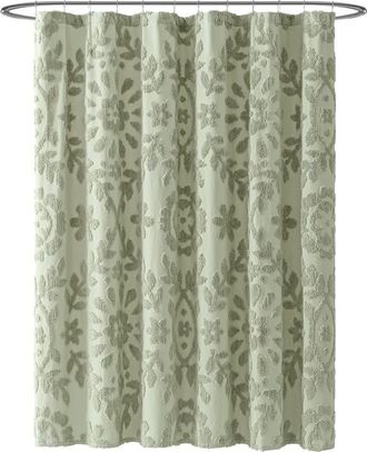 Peri Home Chenille Laurel Shower Curtain in Sage at Nordstrom
