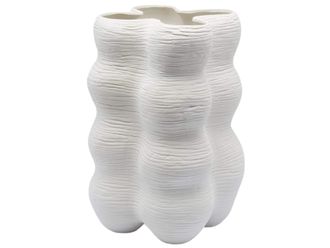 Schubiger M&ouml;bel Vase Bubbel Matt Weiss H: 39 cm
