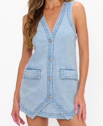 Show me your Mumu Womens Wyatt Jean Vest In Blue