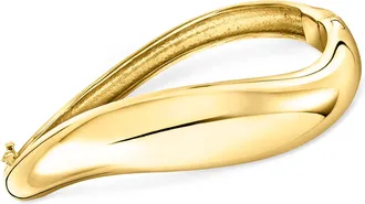 Ross-Simons 18kt Gold Over Sterling Sculptural Bangle Bracelet