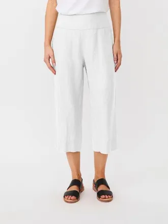 Masai Mapallas Linen Cropped Trousers in White at Nordstrom, Size Xx-Large