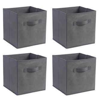 OEM Ensemble De 4 Paniers De Rangement Pliables En Tissu, Cubes De Rangement Pliables 10,5 X 10,5 X 11 Pouces Pour Chambre DEnfant, Salle De Jeux, Salon -