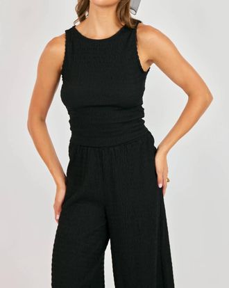 Sadie & Sage Howdy Honey Textured Tank Top In Black