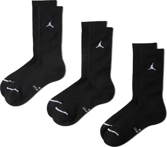 Nike Jordan Everyday Crew Socks (3 Pairs) in Black | IR6319-010
