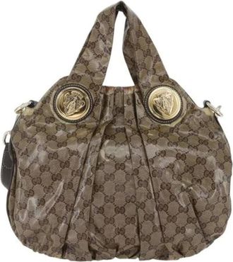 Gucci Pre-owned Handbags, female, Brown, Size: ONE SIZE Pre-owned Canvas Handbag