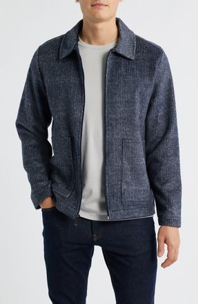 Johnston & Murphy Wool Blend Zip Shirt Jacket in Navy at Nordstrom, Size Xxx-Large