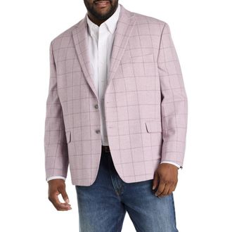 Michael Kors Big & Tall Windowpane Sport Coat V2 in Pink at Nordstrom, Size 52L