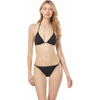 Michael Kors Chain String Bikini Swim Top in Black at Nordstrom, Size X-Small