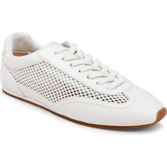 L'agence Jarah Mixed Media Sneaker in White Leather at Nordstrom, Size 9.5