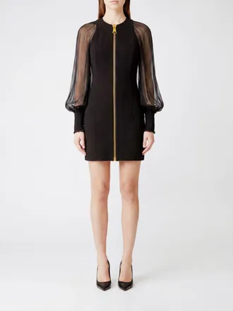 Balmain Mini abito a tubino in jersey con maniche a palloncino e scollo a girocollo