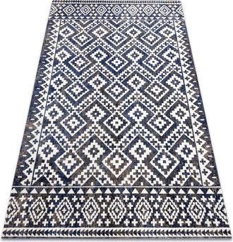 RugsX Rugsx - Alfombra Moderna Mundo E0561 Diamantes, Zigzag 3d Exterior Azul / Beige Blue 140x190 Cm