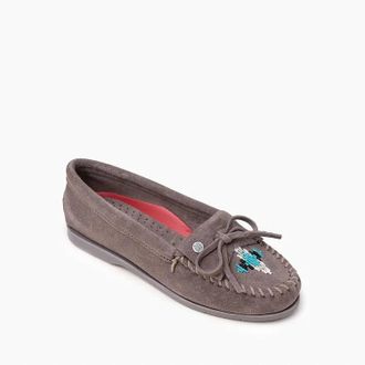 Minnetonka Womens Nizhoni Moc Slipper In Grey
