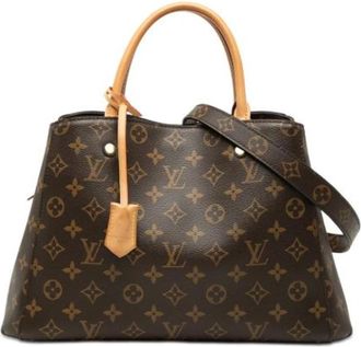 Louis Vuitton Pre-owned Montaigne MM - Dames - Vintage Handtas - Bruin - ONE Size - Leer - Vintage