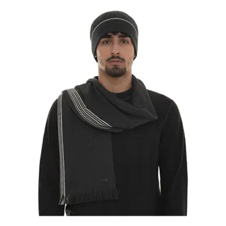 HUGO BOSS Hugo, Winter Scarves, male, Gray, Size: ONE SIZE Enzo Scarf and Hat Set