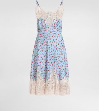 Dolce & Gabbana Small Rose-print Habotai Dress - Woman Dresses Multicolor 36